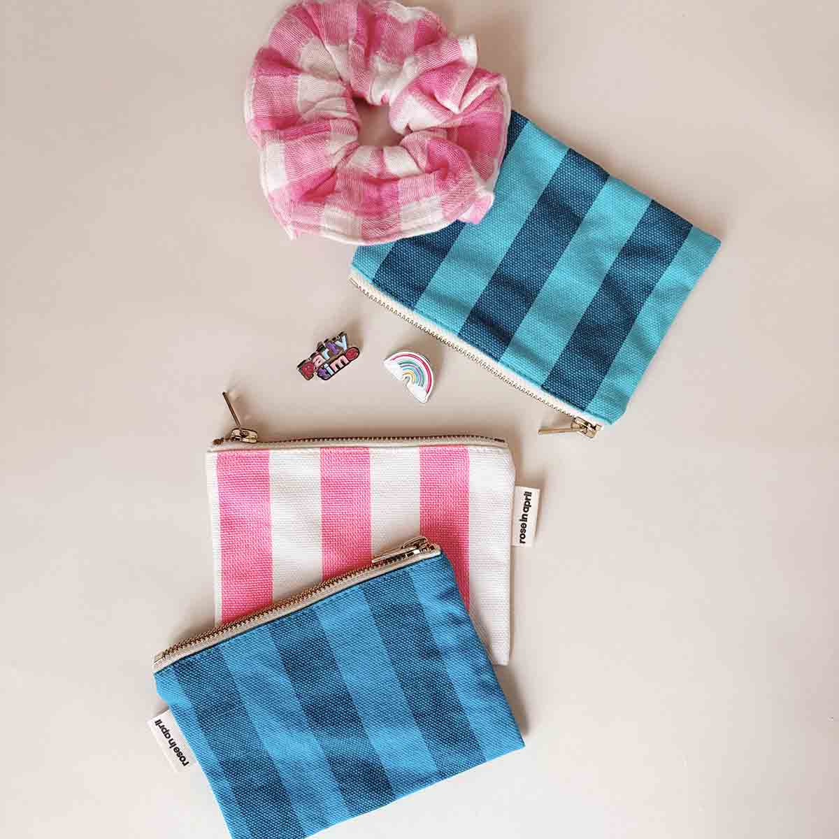 MARIE PURSE STRIPES NEON PINK