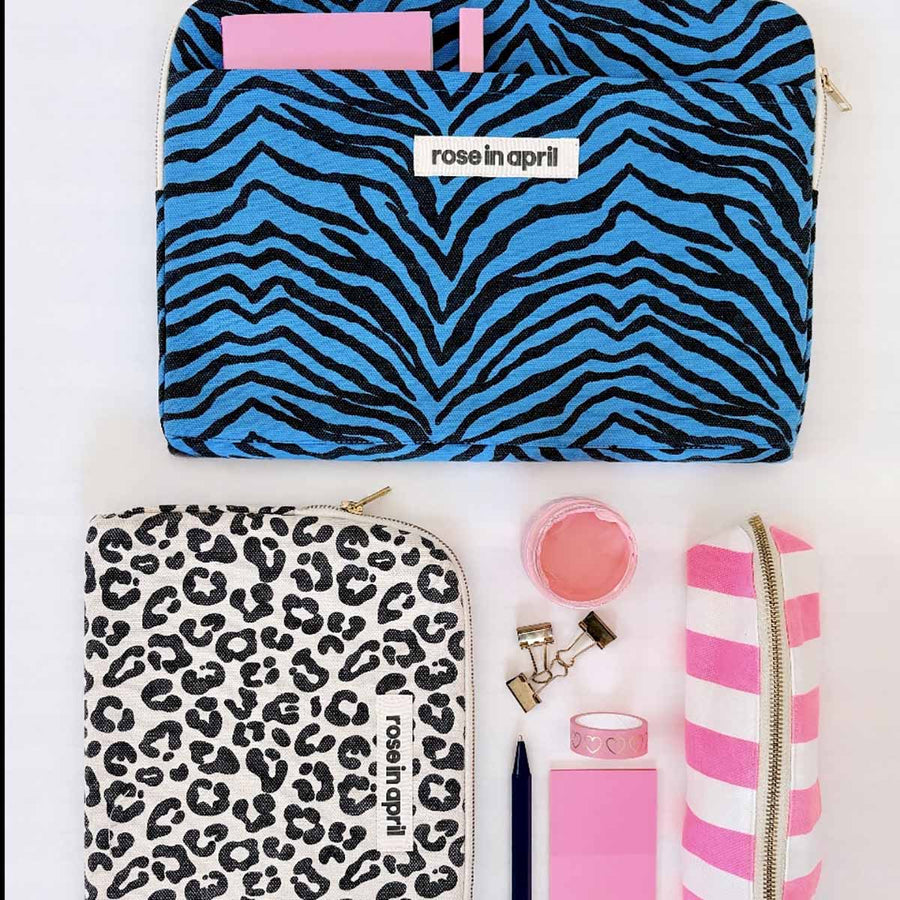 PENCIL CASE GASTON STRIPES NEON PINK