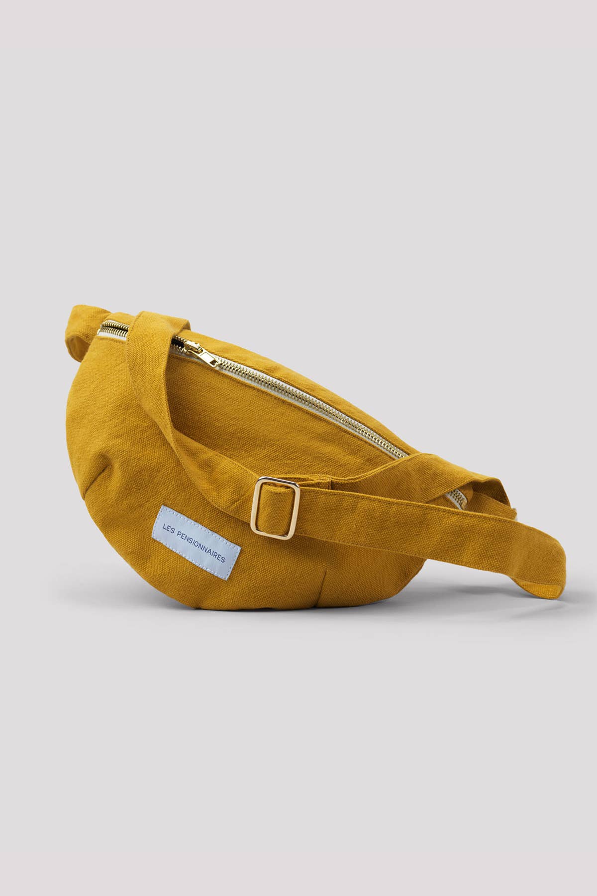 Organic cotton canvas fanny pack in saffron yellow