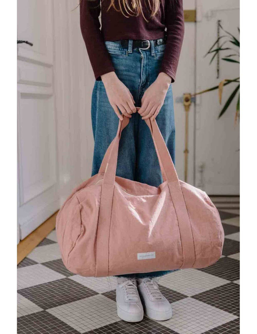 Delicate Pink Organic Cotton Canvas Bowling Bag