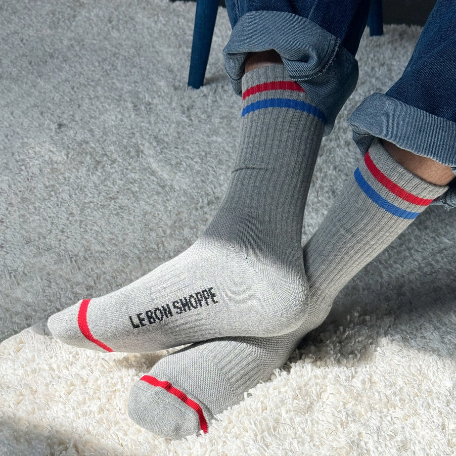 Le Bon Shop Extended Boyfriend Socks: True Grey