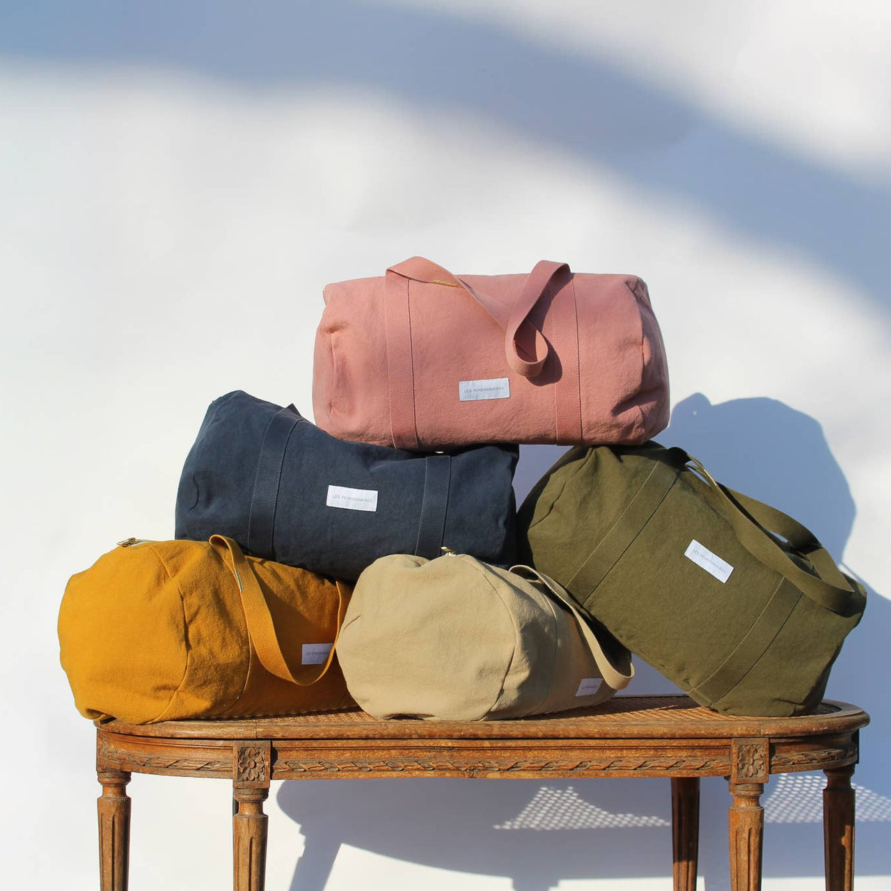 Mini bowling bag in organic cotton canvas Rosewood