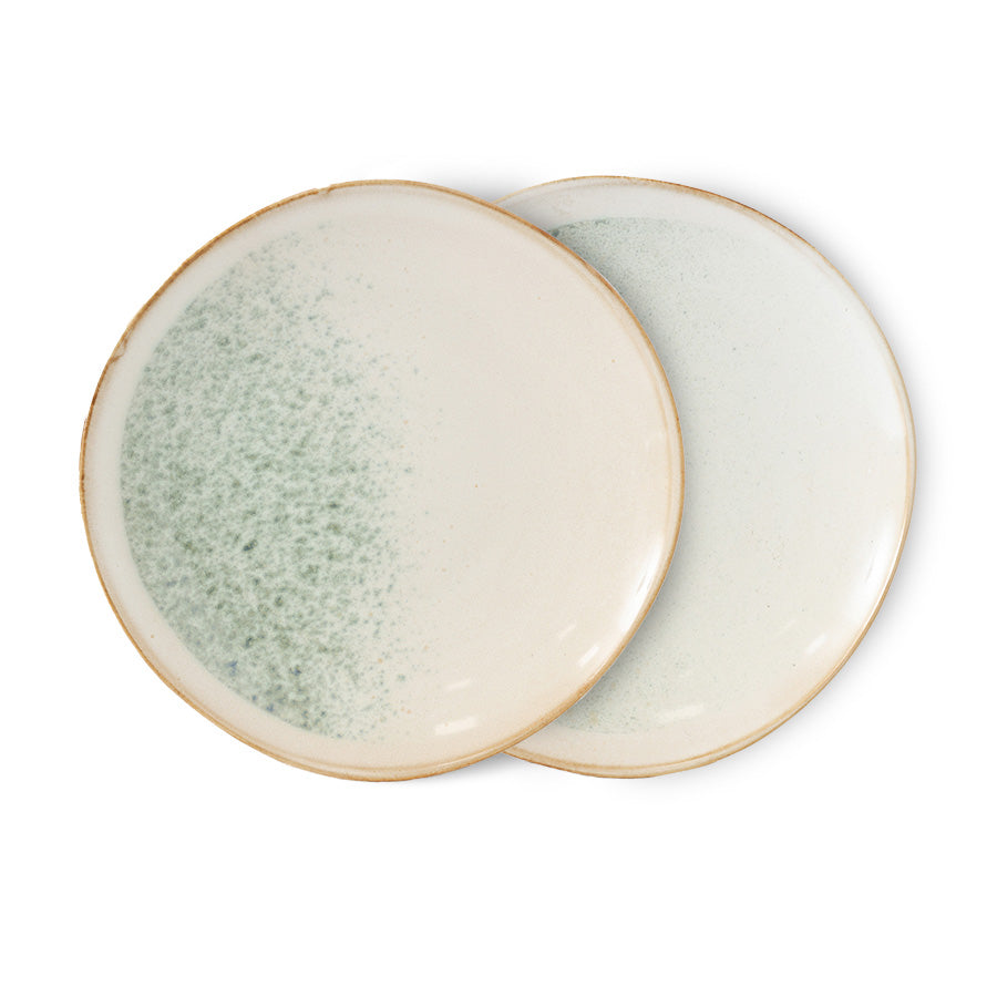70s Ceramics: Side Plates Mist, Set of 2