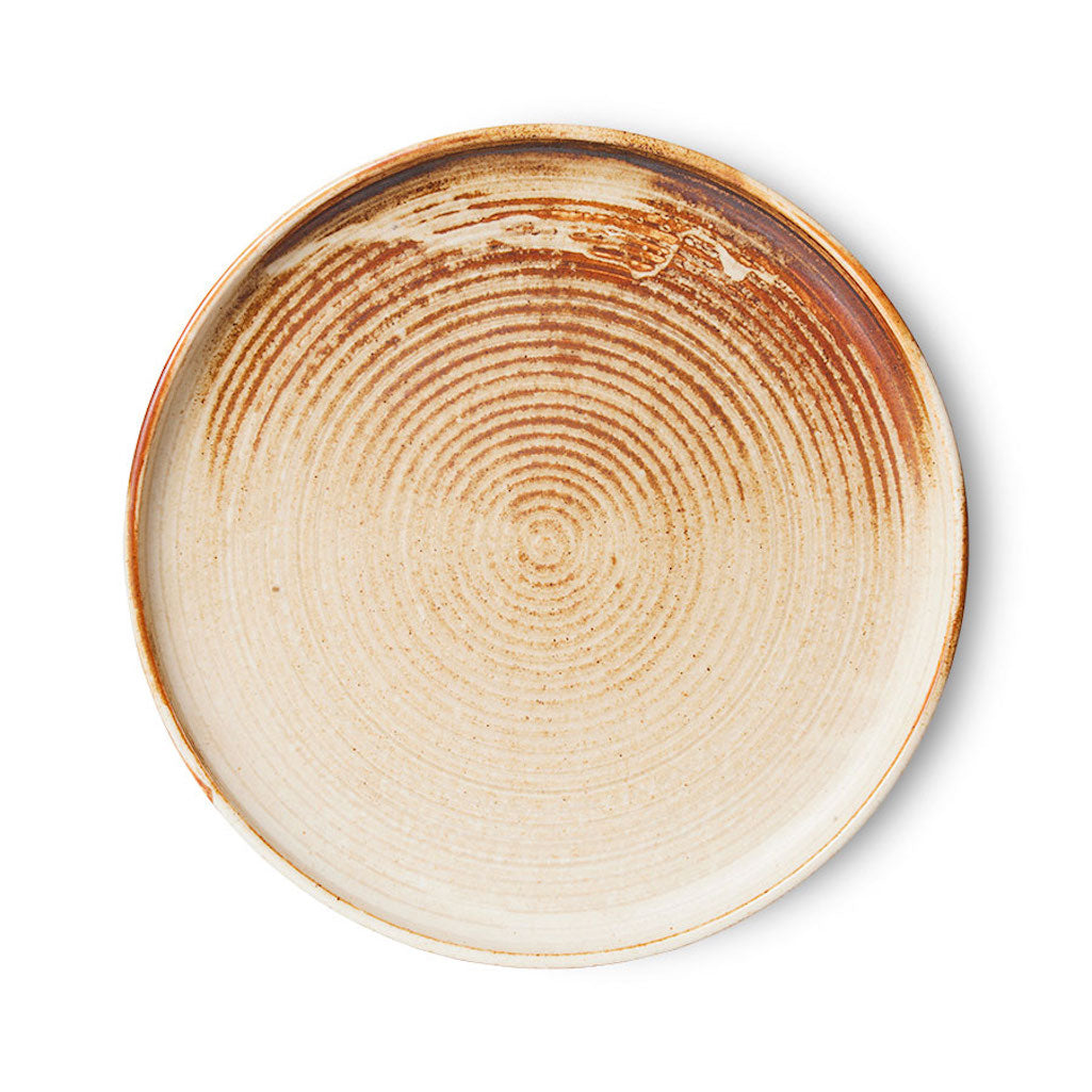 Chef Ceramic Side Plate, Rustic Cream/Brown