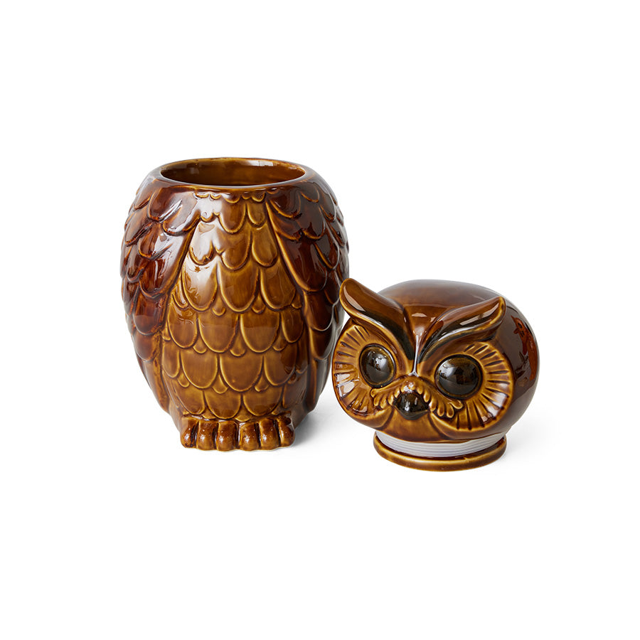 Ceramic Owl Jar Roasted