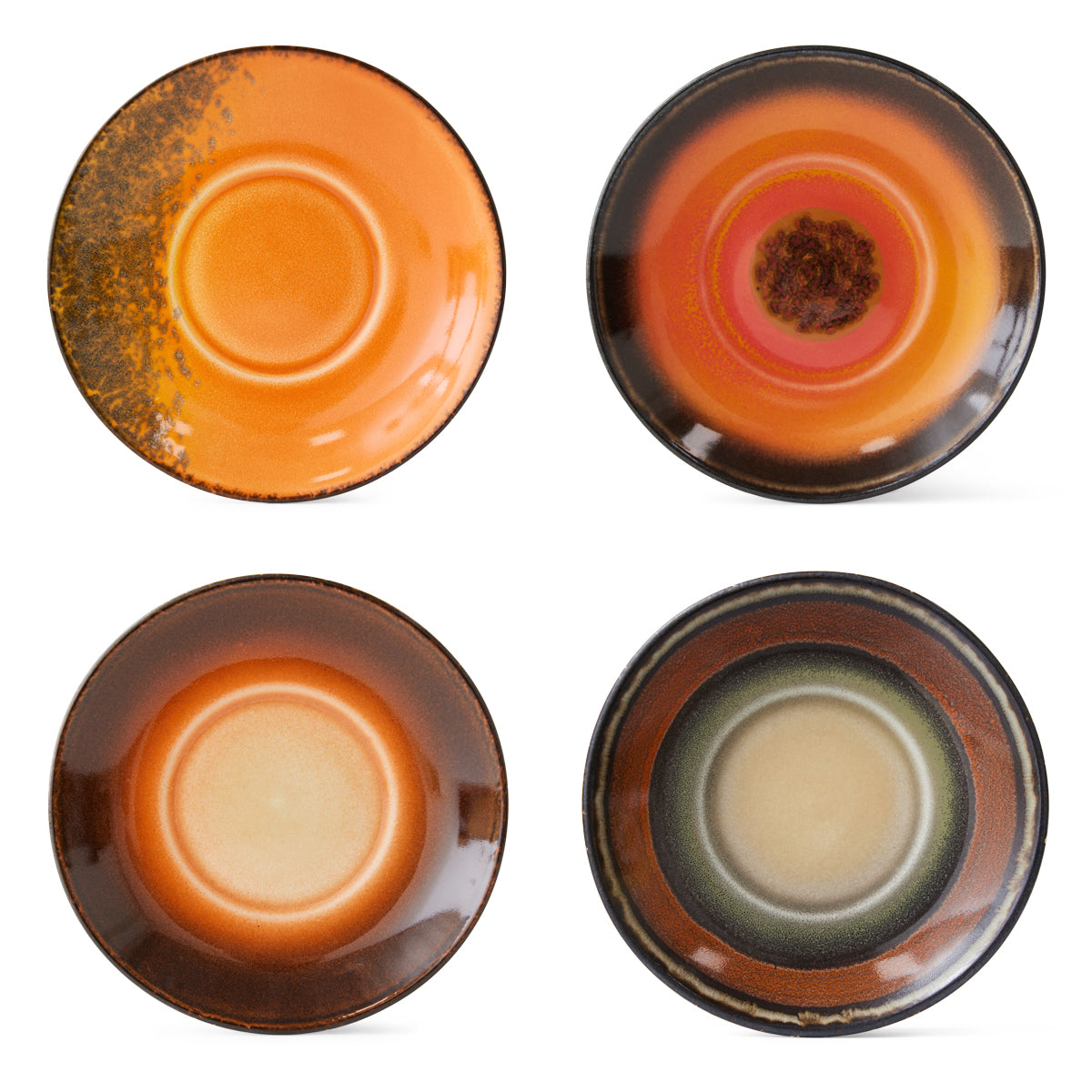 HKLiving 70s Ceramics: Saucers Roast (Set of 4) ACE7302