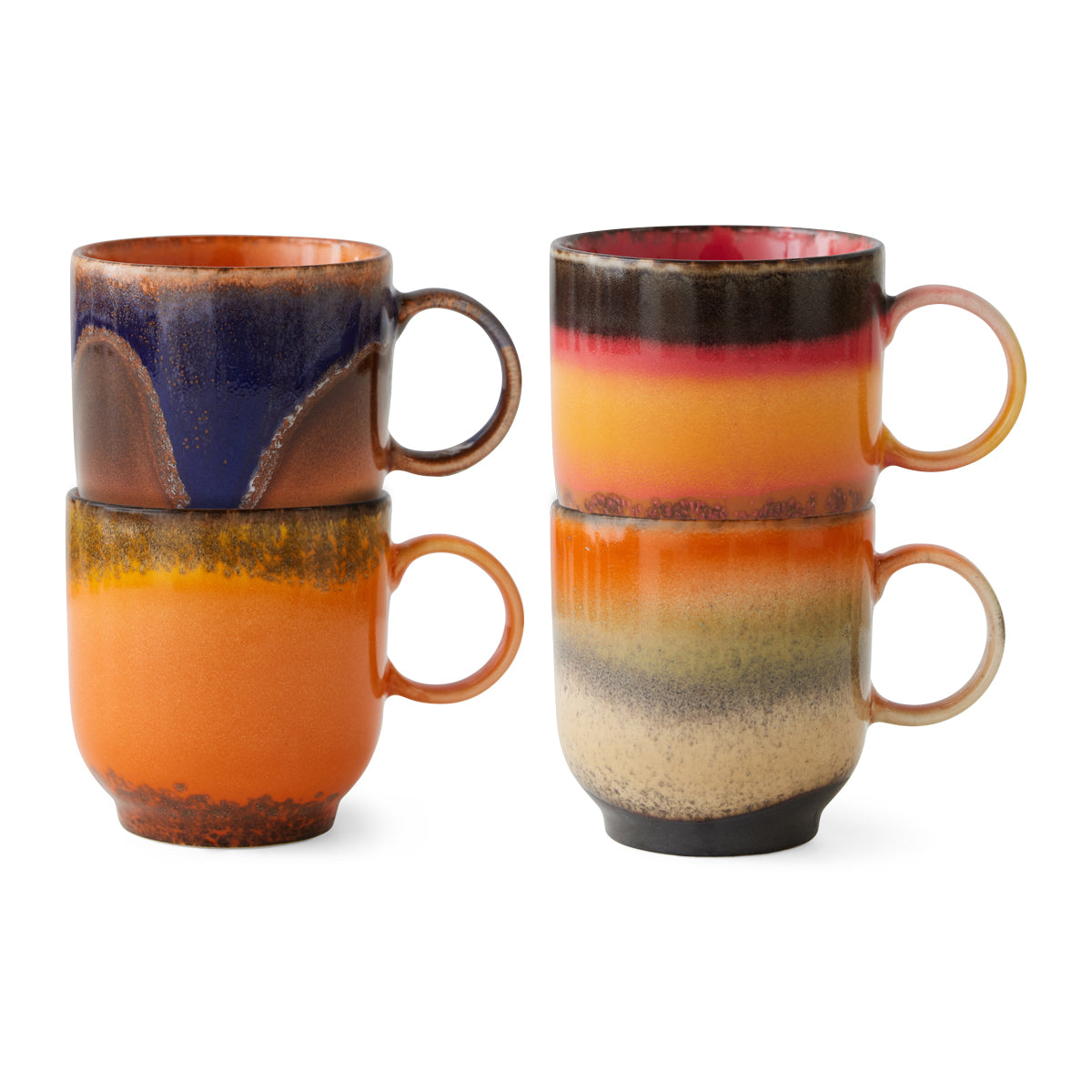 HK Living 70s Ceramics: Coffee Mugs Brazil (set of 4)  ACE7307