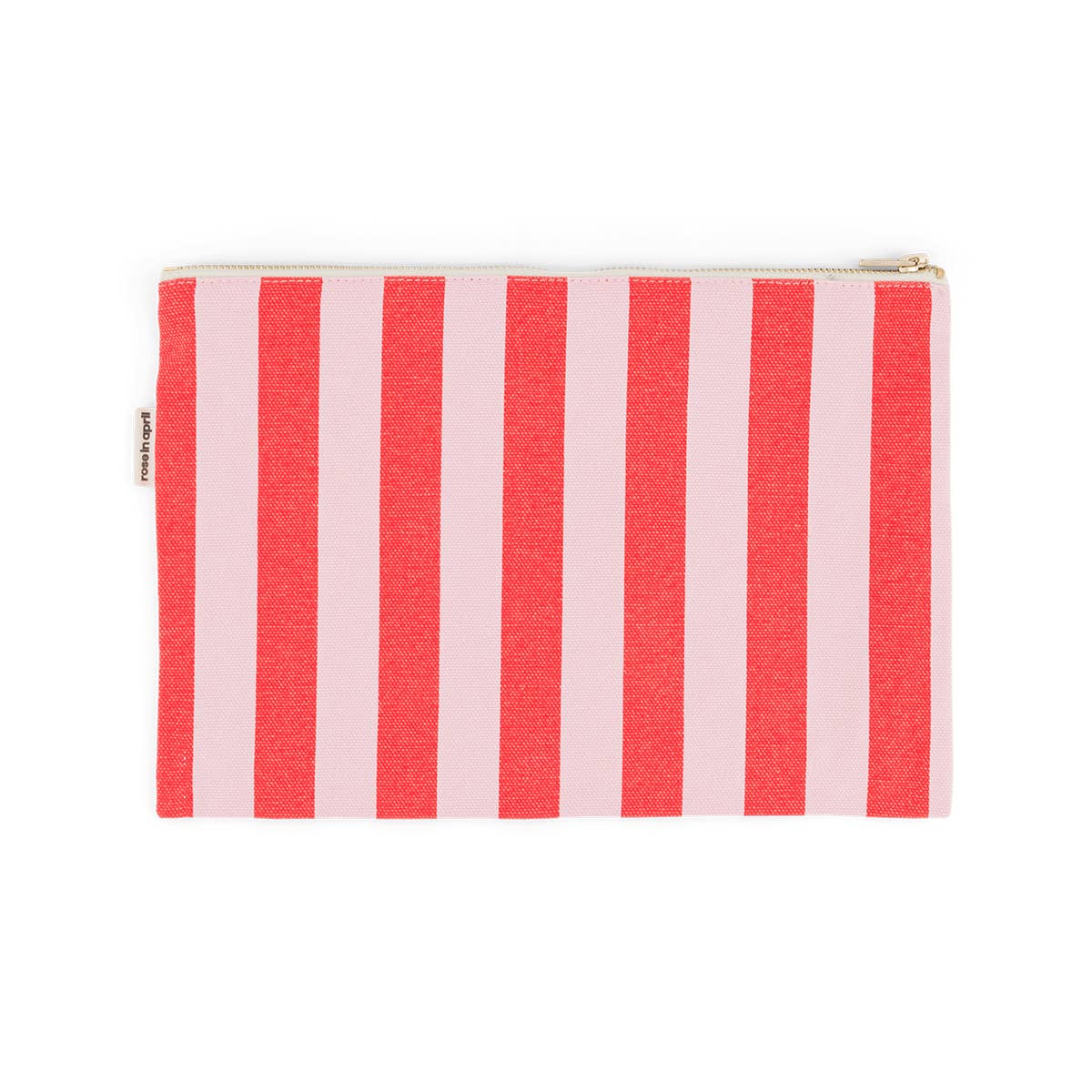 LILI FLAT POUCH STRIPES TOMATO / CANDY PINK: TOMATO / CANDY PINK