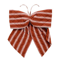 Thumbnail for Cacao pop stripe quilted bow