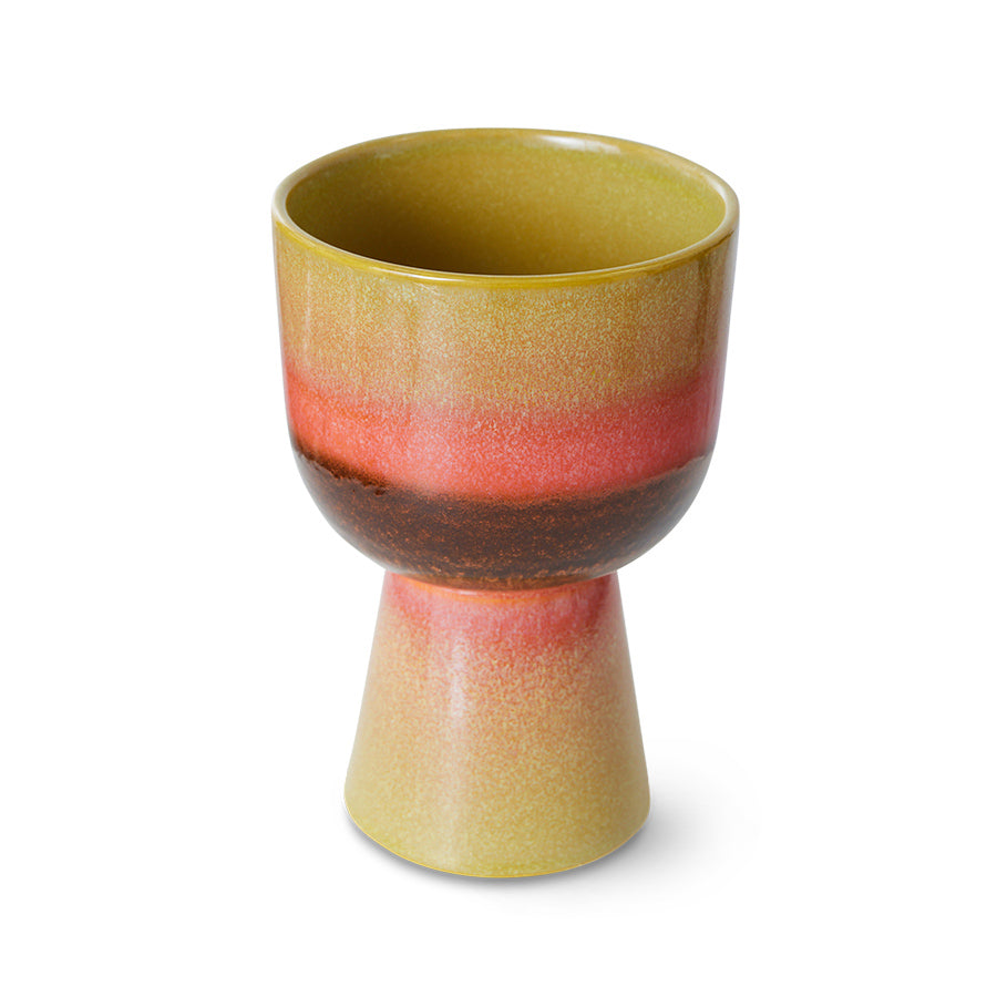 Retro Flower Pot Cherry Lime Green