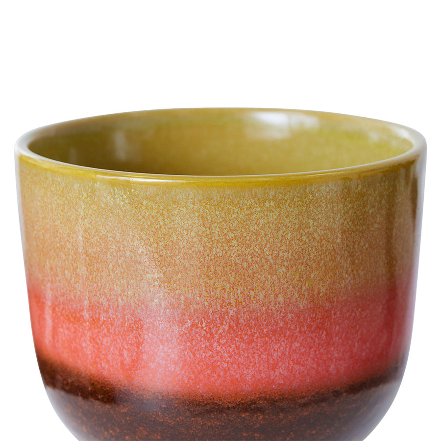 Retro Flower Pot Cherry Lime Green