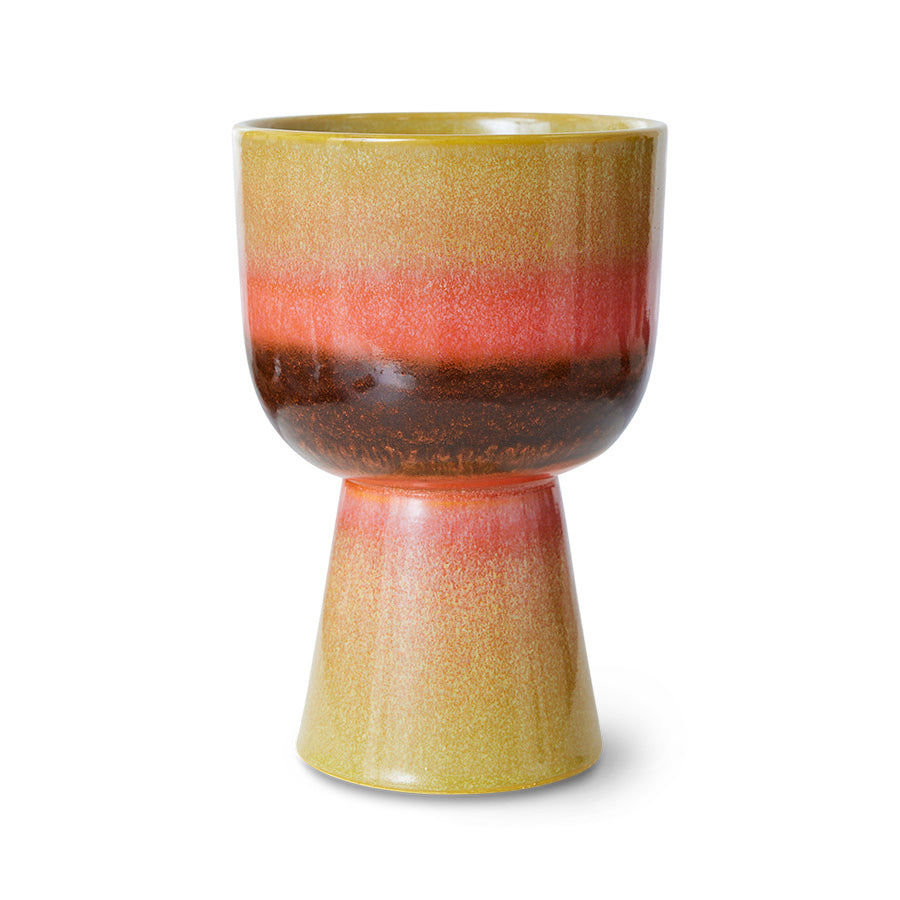 Retro Flower Pot Cherry Lime Green