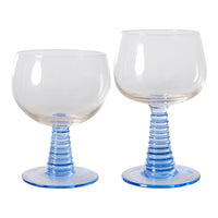 Thumbnail for Swirl Wine Glass Low, Blue