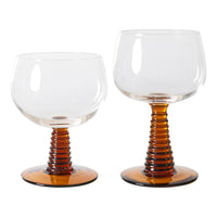 Thumbnail for HK living Swirl Wine Glass Low, Ochre AGL4481