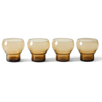 Thumbnail for 70s glassware: Bulb Glasses (Set of 4) Amber