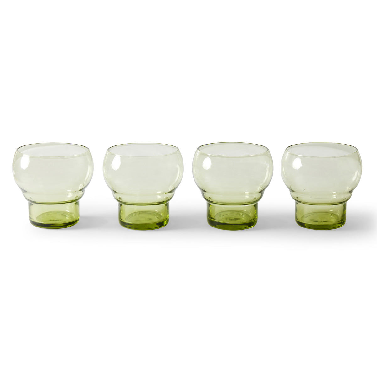 70s glassware: Bulb Glasses (Set of 4) Mint Green