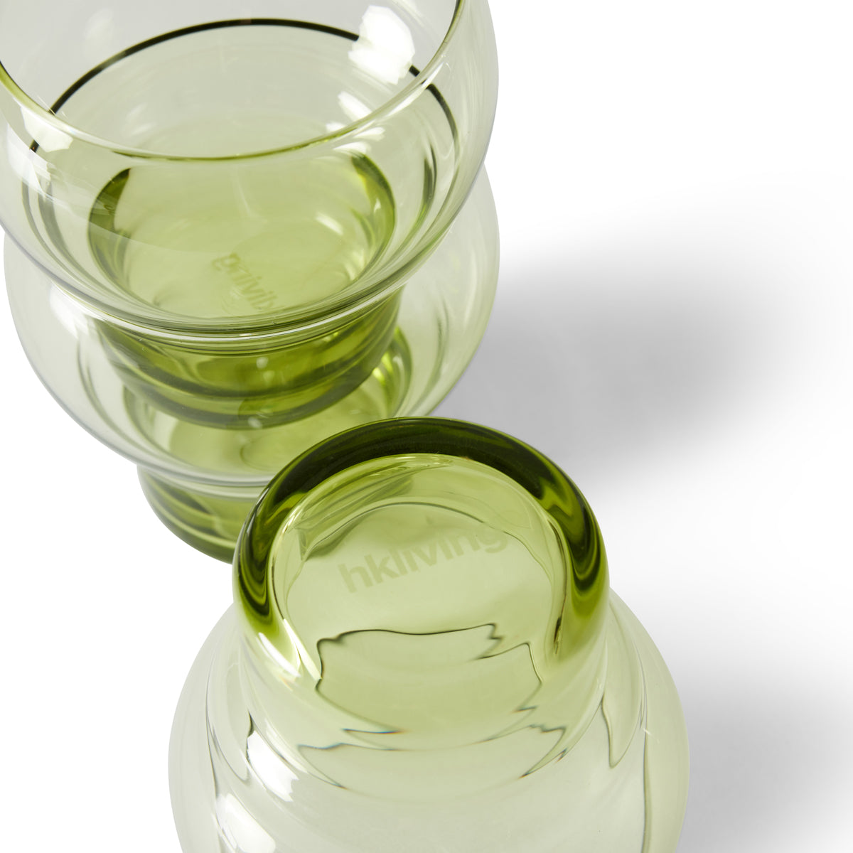 70s glassware: Bulb Glasses (Set of 4) Mint Green