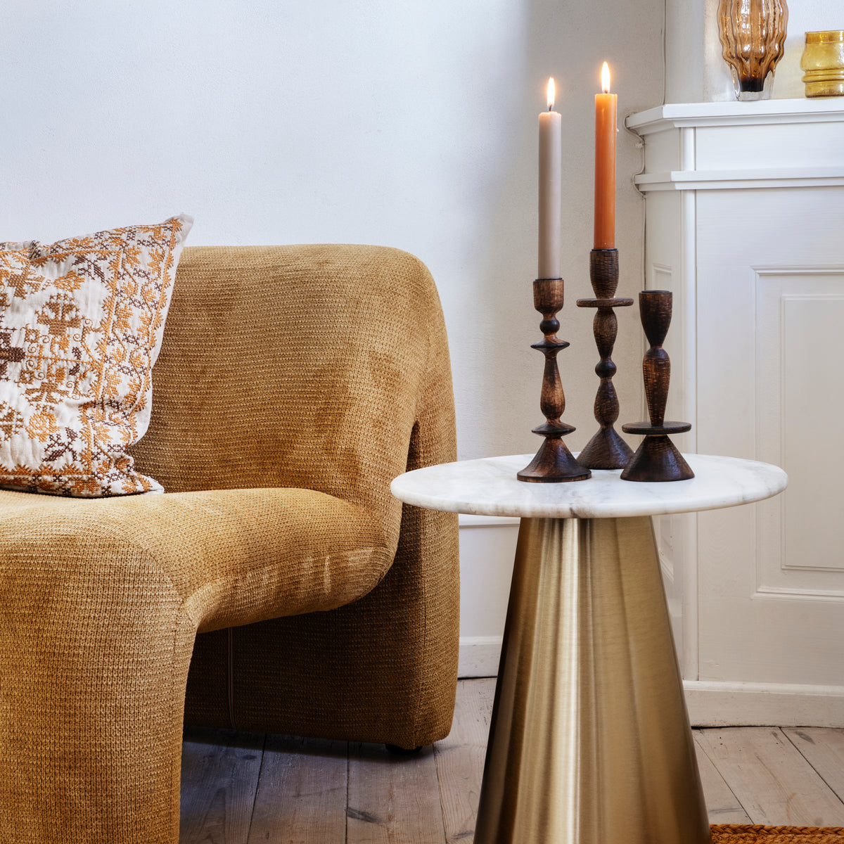 Wooden Candler Holder - H:23 cm