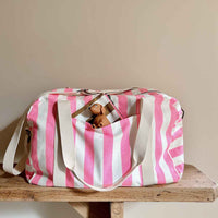 Thumbnail for RAPHAEL DIAPER BAG - WEEKEND BAG STRIPES NEON PINK: NEON PINK / Stripe / L22*W42*H28