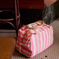 Thumbnail for RAPHAEL DIAPER BAG - WEEKEND BAG STRIPES NEON PINK: NEON PINK / Stripe / L22*W42*H28