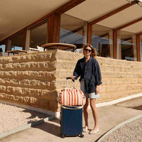 Thumbnail for RAPHAEL DIAPER BAG - WEEKEND BAG STRIPES GREIGE / TOMATO