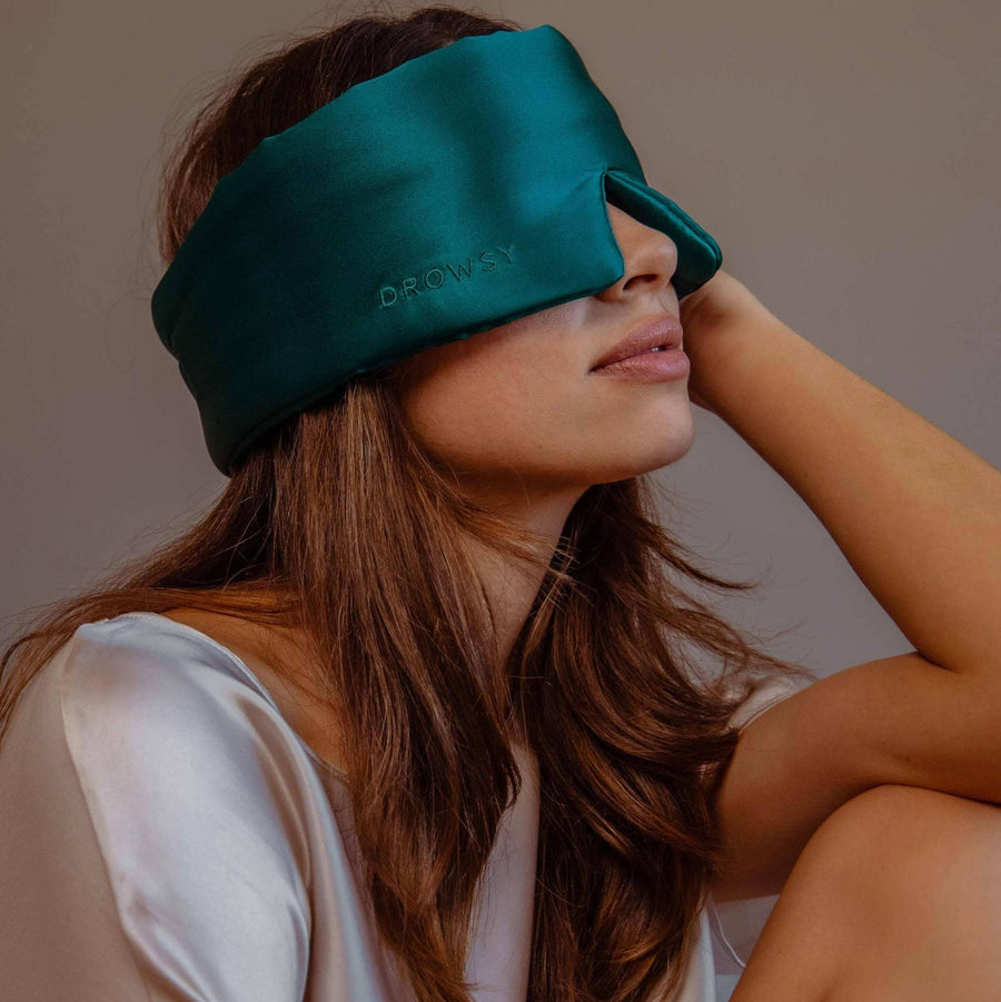 Green Sapphire Silk Sleep Mask