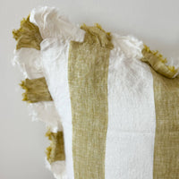 Thumbnail for Hallie Light Olive Wide Stripe Cushion 45x45cm