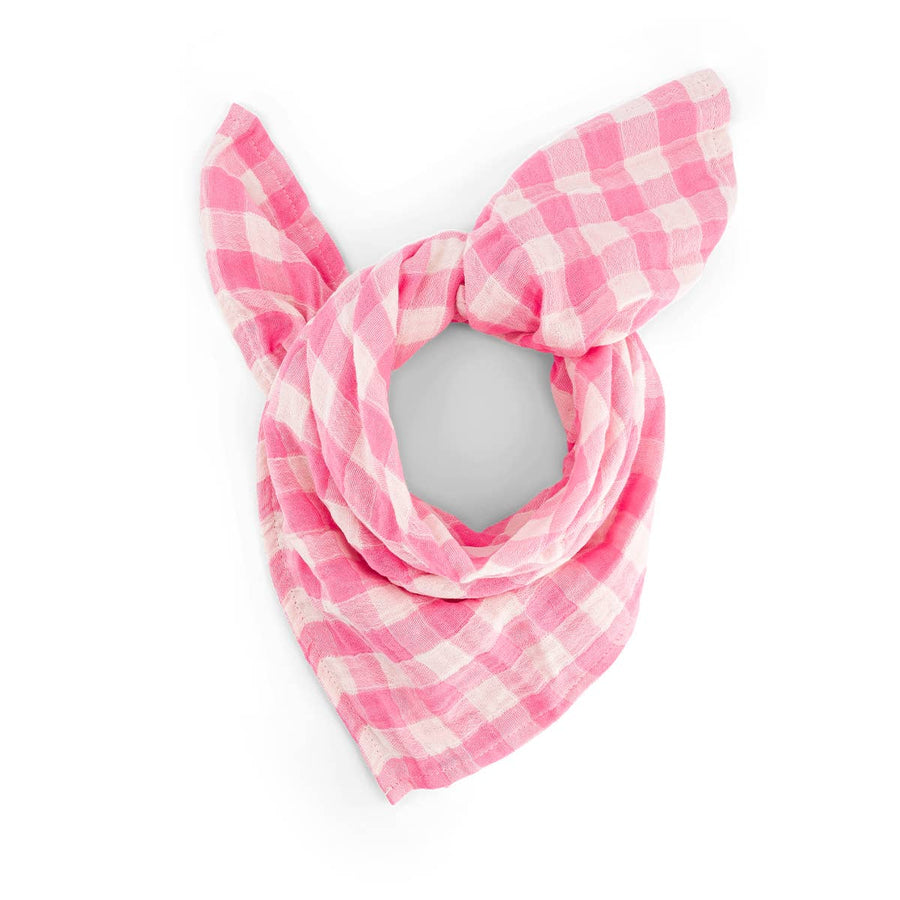 BIANCA SWADDLE GINGHAM NEON PINK: VICHY / L 110*110
