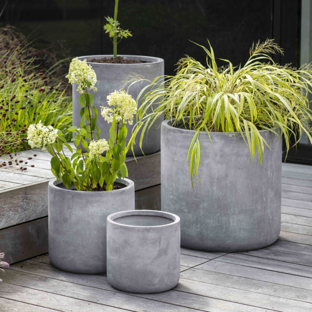 Set of Four Brockwell Planters in Grey - Fibre Clay