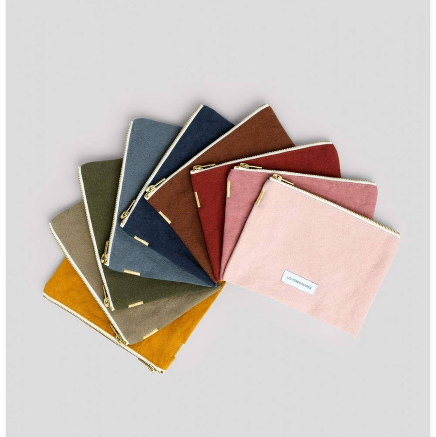 Small Pouch in Organic Saffron Yellow Cotton Canvas