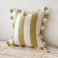 Thumbnail for Hallie Light Olive Wide Stripe Cushion 45x45cm