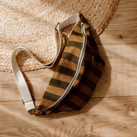 Thumbnail for WOMEN BUM BAG STRIPES CUMIN AND BLACK: CUMIN / SCRATCH