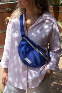 Thumbnail for Organic cotton canvas fanny pack in ultramarine blue