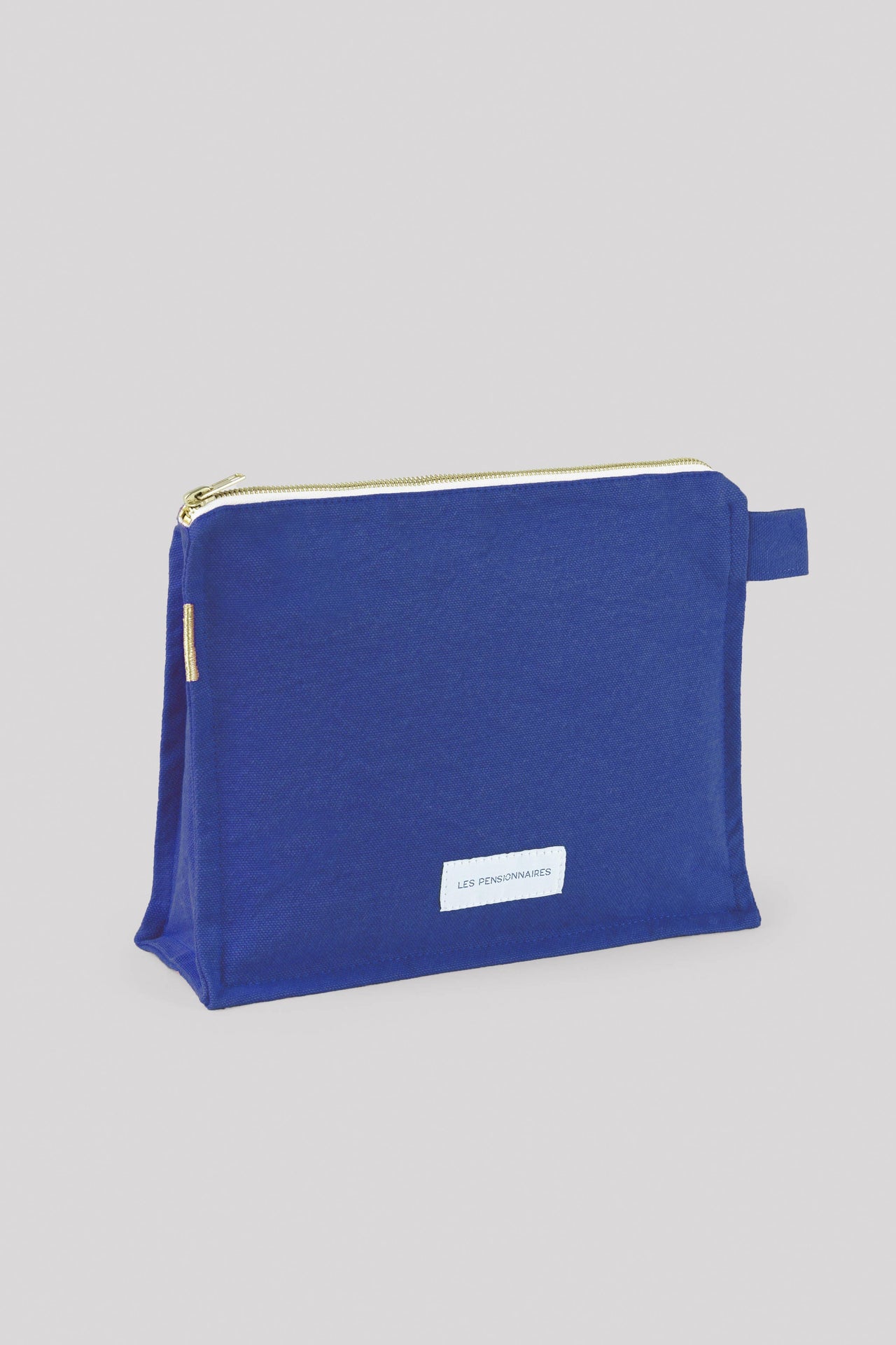 Ultramarine blue toiletry bag in thick organic cotton canvas