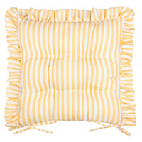 Thumbnail for Millie Ruffle 2 Pack Indoor/Outdoor Seat Pads Yellow: Yellow / 40 x 40cm