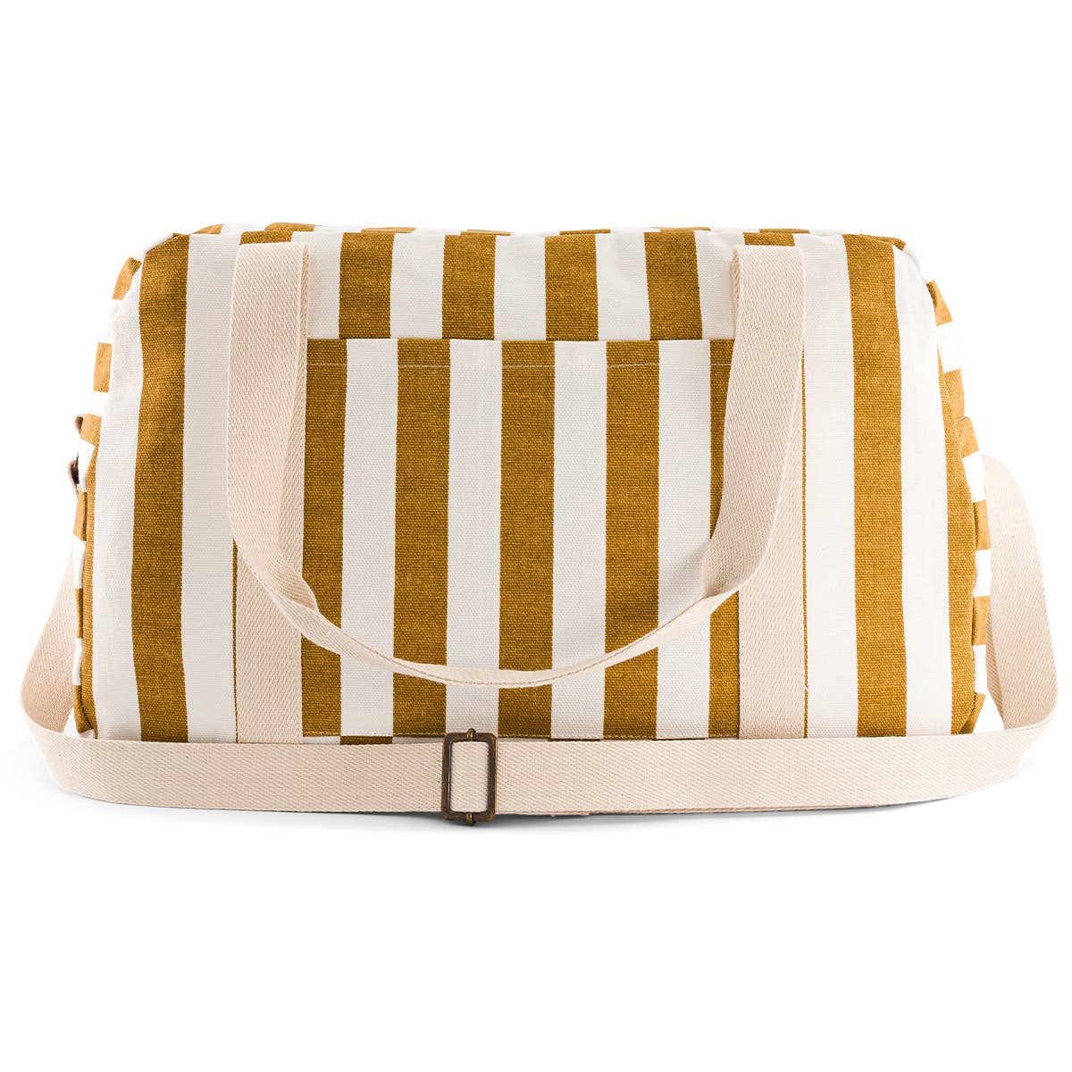 RAPHAEL DIAPER BAG - WEEKEND BAG STRIPES CARAMEL - ECRU: CARAMEL AND ECRU / Stripe / L22*W42*H28