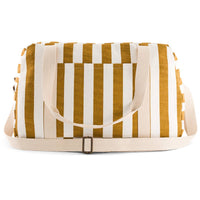 Thumbnail for RAPHAEL DIAPER BAG - WEEKEND BAG STRIPES CARAMEL - ECRU: CARAMEL AND ECRU / Stripe / L22*W42*H28
