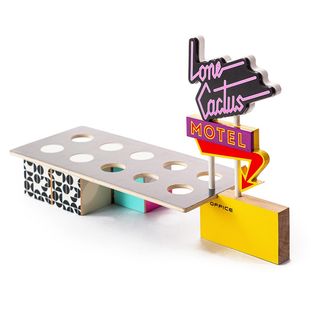 Lone Cactus Motel - Wooden Toy Car Candylab