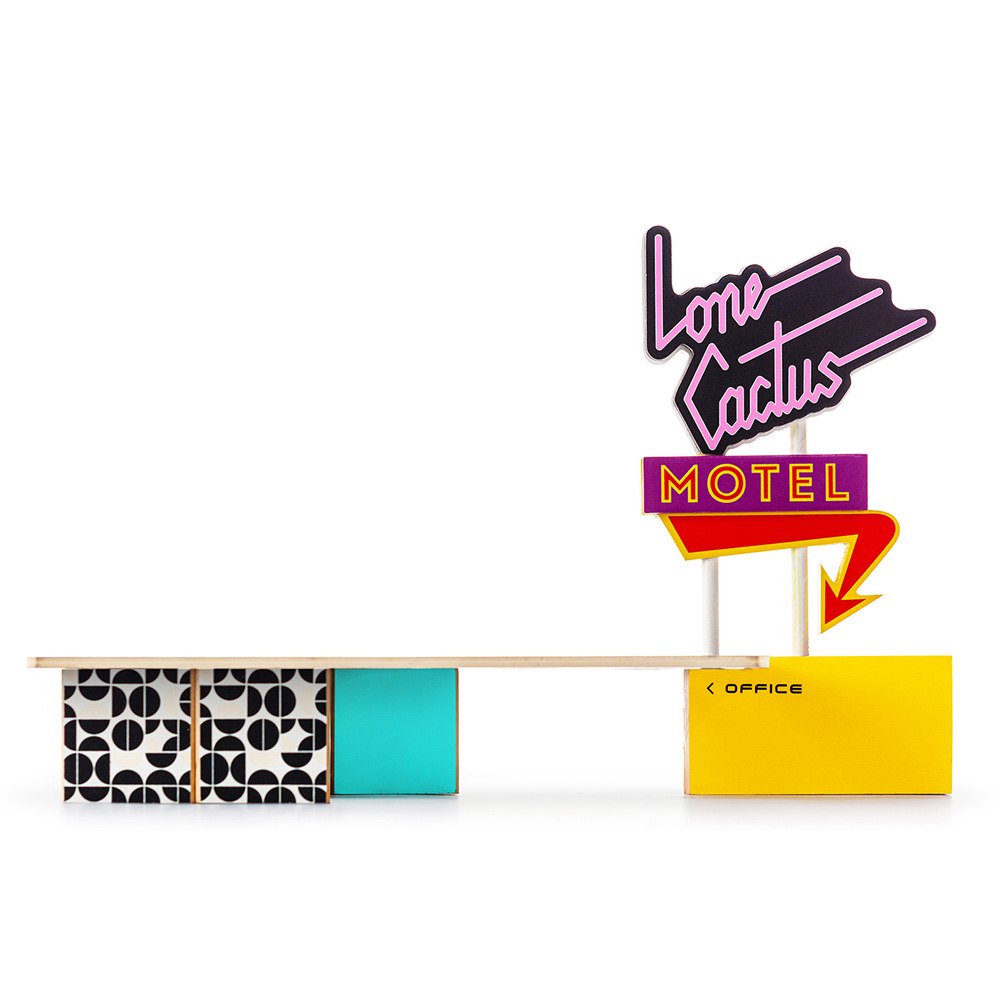 Lone Cactus Motel - Wooden Toy Car Candylab