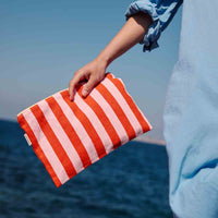 Thumbnail for LILI FLAT POUCH STRIPES TOMATO / CANDY PINK: TOMATO / CANDY PINK