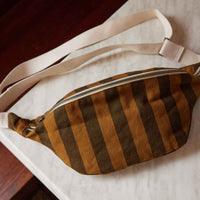 Thumbnail for WOMEN BUM BAG STRIPES CUMIN AND BLACK: CUMIN / SCRATCH
