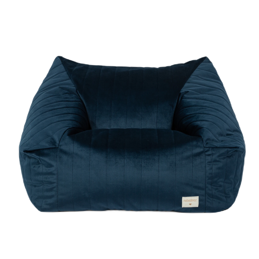 Nobodinoz Velvet Chelsea Beanbag - Night Blue
