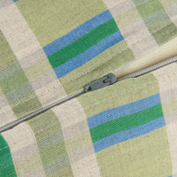 Thumbnail for Cylinder Cushion In French Linen Cliff - Green Tartan