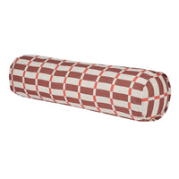 Thumbnail for Cylinder Cushion In French Linen Cliff - Maroon Red Mosaic