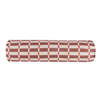 Thumbnail for Cylinder Cushion In French Linen Cliff - Maroon Red Mosaic