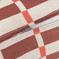 Thumbnail for Cylinder Cushion In French Linen Cliff - Maroon Red Mosaic