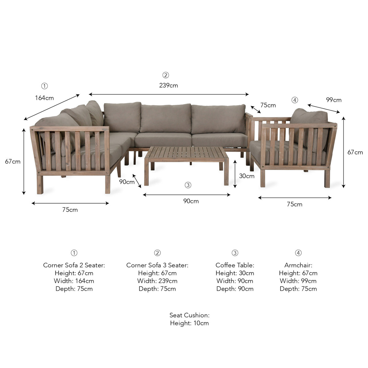 Garden Trading Porthallow Corner Sofa Set Outdoor Furniture