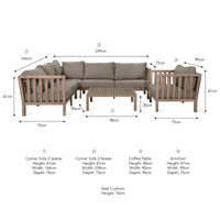 Thumbnail for Garden Trading Porthallow Corner Sofa Set Outdoor Furniture
