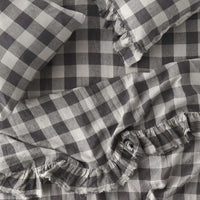Thumbnail for Society of Wanderers Licorice Gingham Ruffle Flat Sheet French Linen