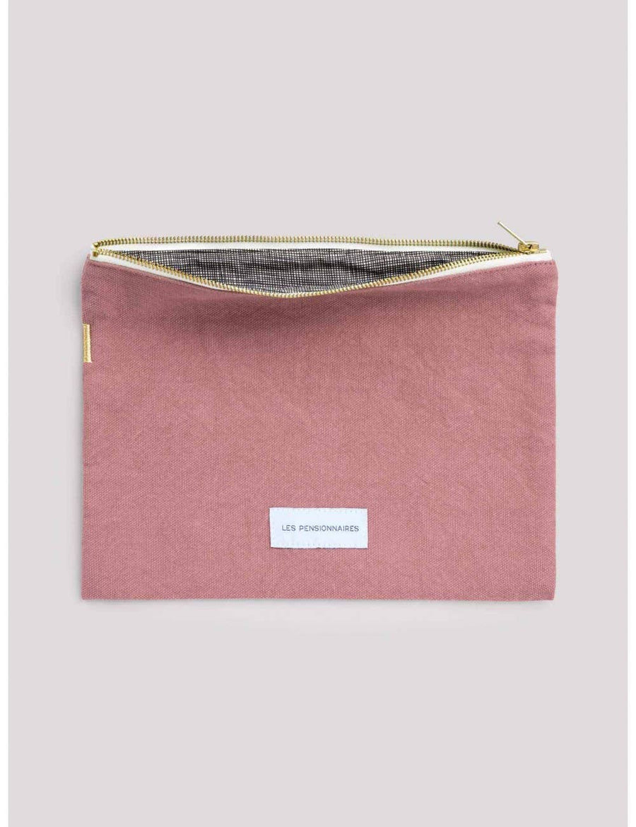 Large Pouch in Organic Cotton Canvas Rosewood